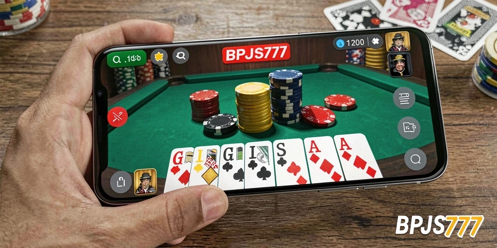 Tampilan seru gameplay Gaple di BPJS777.