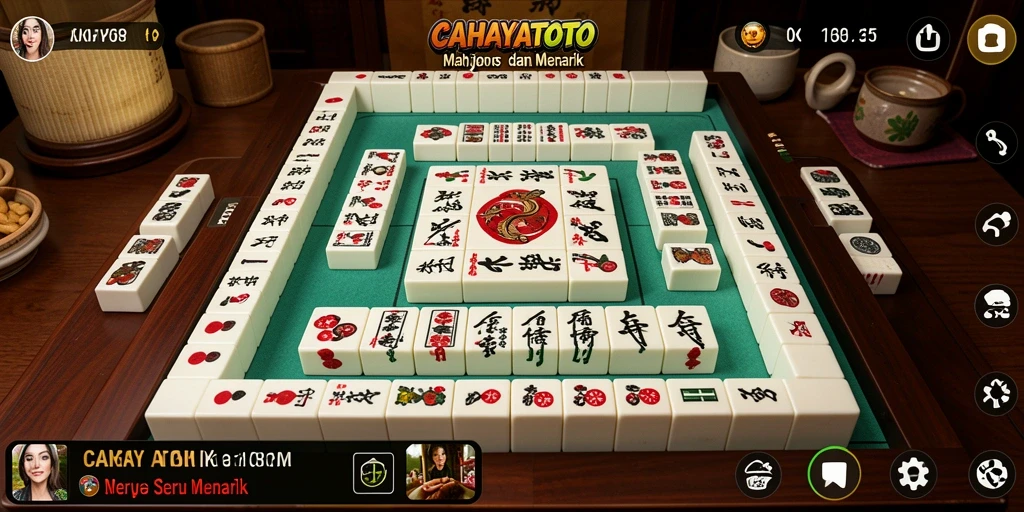 Screenshot gameplay CAHAYATOTO menampilkan momen seru saat bermain Mahjong.