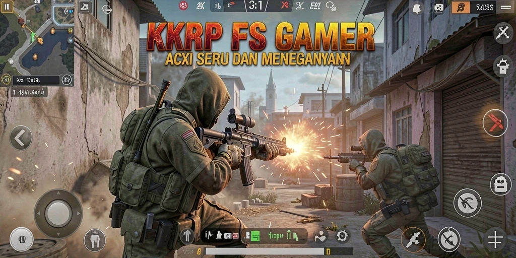 Tangkapan layar KKRP menampilkan momen intens dalam pertempuran FPS.