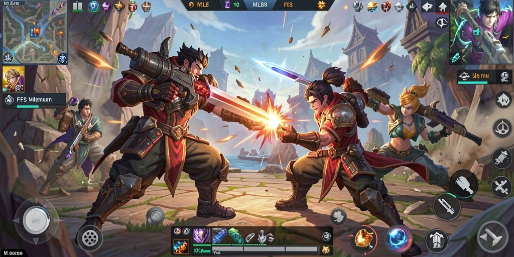 Screenshot menyoroti aksi gameplay intens di MLBB8.