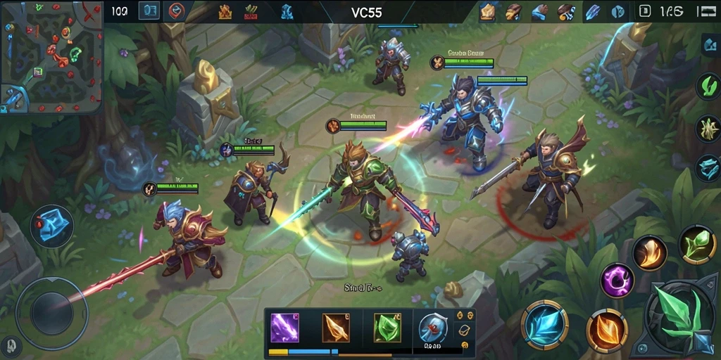 Tangkapan layar gameplay seru dari VC55 MOBA.
