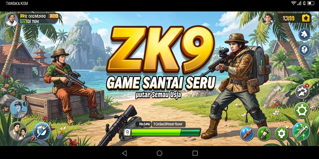 Tampilan gameplay ZK9 yang ceria dan menarik.